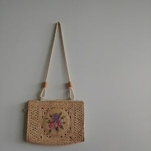 Vintage woven floral bag